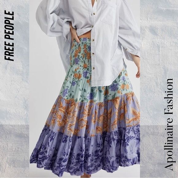 FREE PEOPLE BUBBLES ONLY CONVERTIBLE SKIRT DRESS NEW VARIOUS SIZES BLUE COMBO - Picture 6 of 9